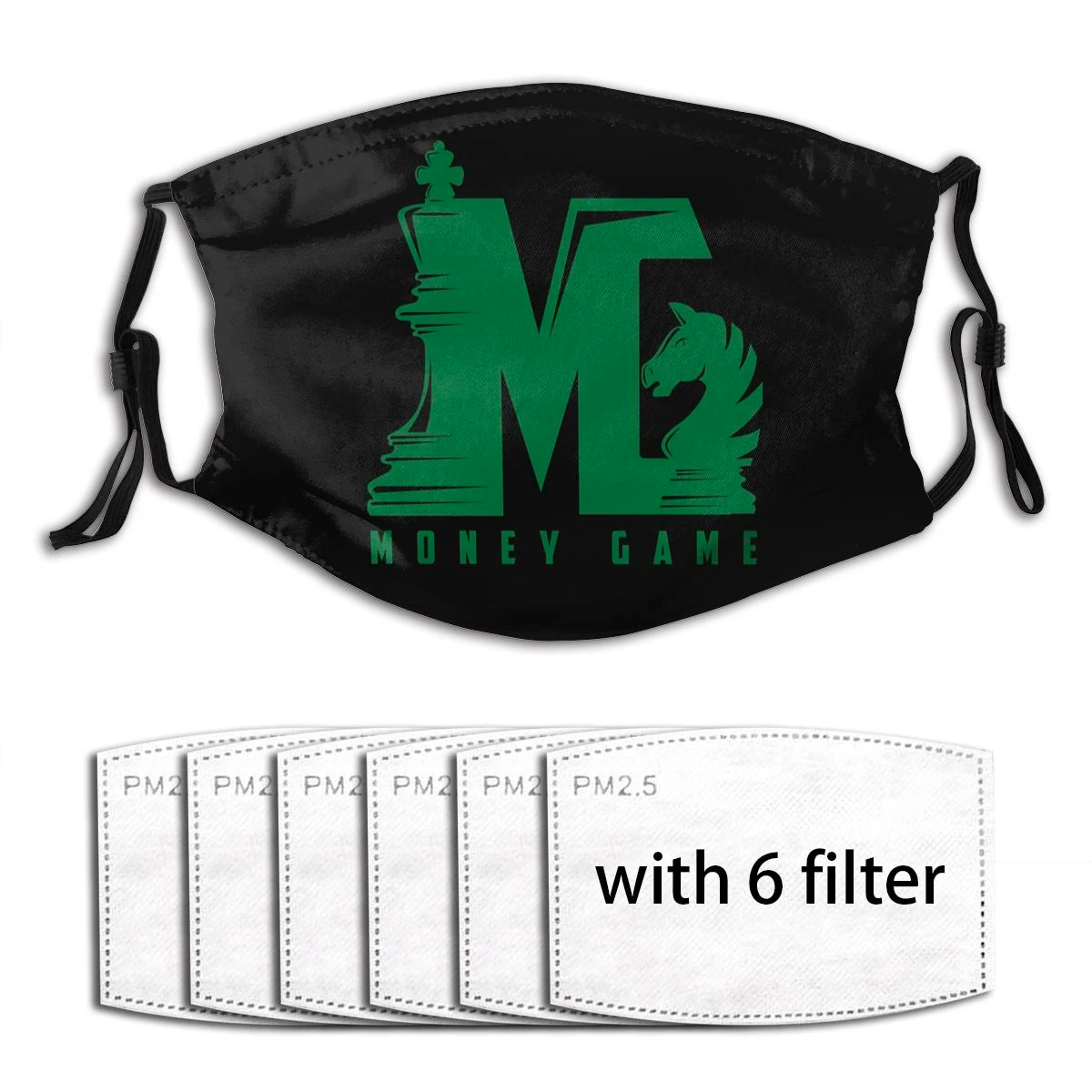 Money Game Logo Face Mask, with 6 Filters